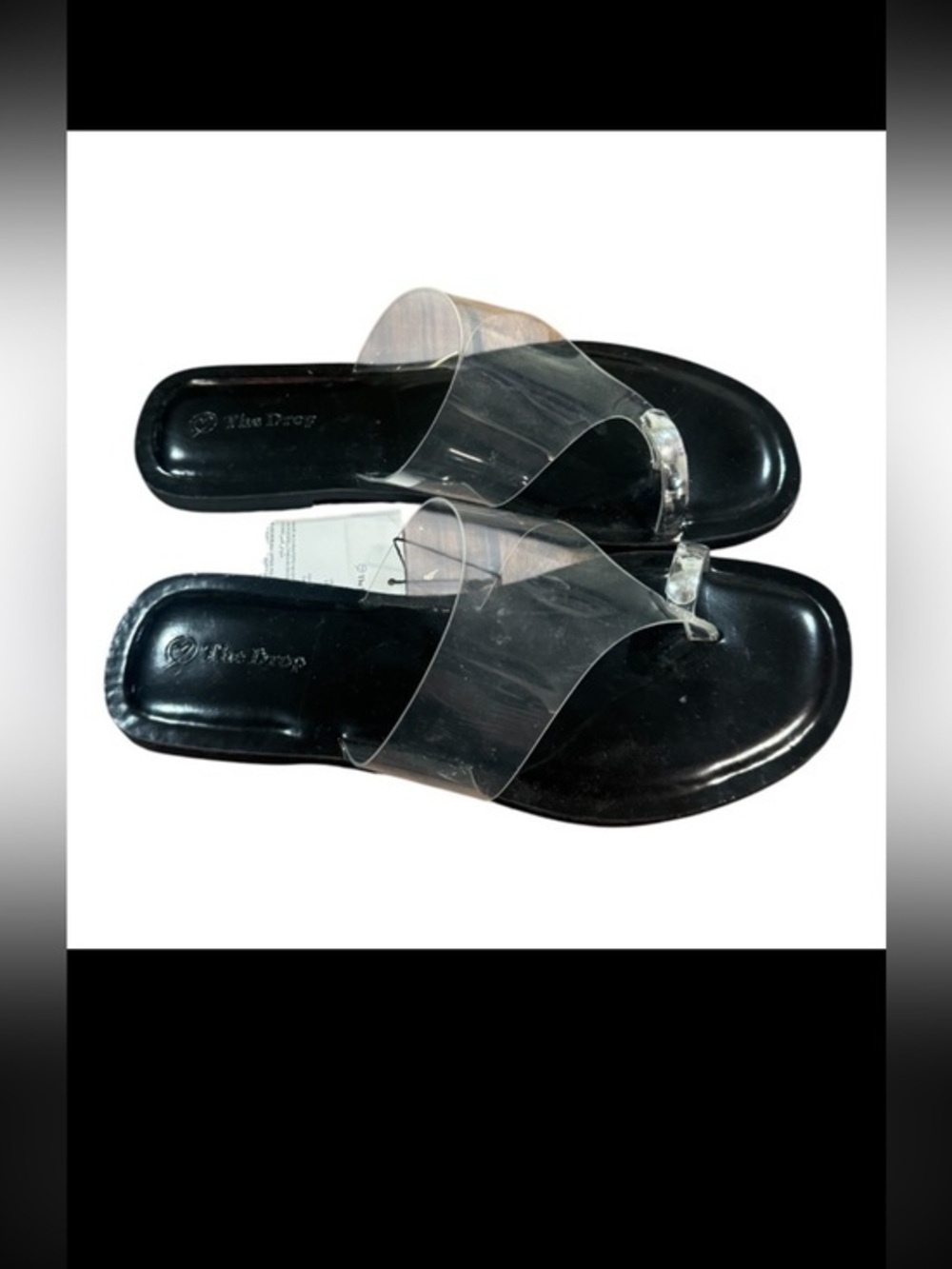 THE DROP Women's Camilla Wide Thong clear sandal size 8.5